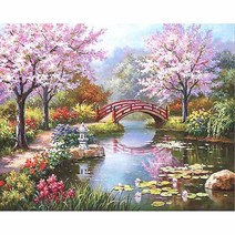 votgl diy 그림그리기 크리스마스 diy 유화 생산 40*50cm, 24 벚꽃