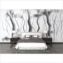 소나무숲포인트벽지 소나무디자인벽지 나무벽지 나무뮤럴벽지, 프리미엄실크벽지/J 402102