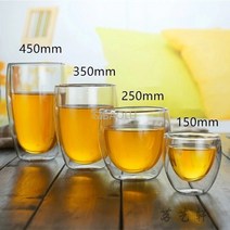 고급막걸리1-6PC 내열성 이중 벽 유리 컵 투명한 커피 잔 차 물 음료 세트 도매, 03 4PC_01 80ml