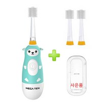 비바텍 메가텐 음파전동칫솔 미디엄헤드 본품1개 +미디엄헤드2P +케이스(사은품) 48개월 이상(공룡은 케이스가 맞지 않아서 플러스핸들로 출고됩니다), 1개, 양