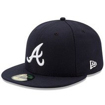 Atlanta Braves 뉴에라 Road Authentic Collection OnField 59FIFTY Fitted Hat Navy