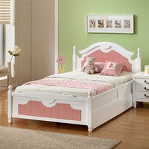 젠틱가구 컬린 엔틱 슈퍼싱글 SS 서랍 침대 프레임 핑크, 단품