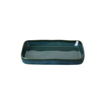 까사무띠 이태리 세나 [낮은 사각접시 15cm] 도자기그릇 1P, 그린