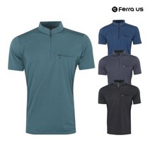 남성 여름 아웃도어 등산 아이스 집업 반팔 티셔츠