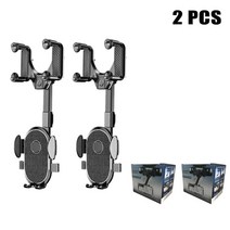 자동차휴대폰거치대 차량거치대 360 ° 자동차 백미러 홀더 탐색 자동 전화 지원 스탠드 다기능 범용 자동 전화 홀더 브래킷, 분홍색