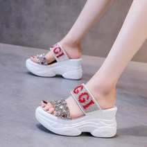 여성 통굽슬리퍼 키높이 발편한 푹신한 실내 사무실 교사 회사 웨지 8cm