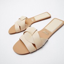 ZARA 자라 여름 샌들 슬리퍼 레더 슬리퍼 플랫 가죽