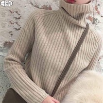 폴라넥 이너셔츠 목폴라 스웨터 여성 겨울 가을 두꺼운 줄무늬 이너웨어 풀오버 후드 긴소매 상의 이너티셔츠 2878031912