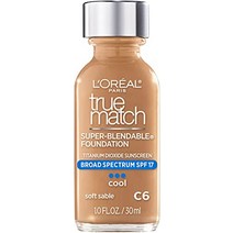 메이크업 트루 매치 블렌더블 리퀴드 파운데이션 버프 베이지 n4 1 fl oz, 중간, c6 소프트 세이블, 1팩
