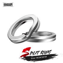 킹덤 스테인리스 스틸 분할 링 낚시 커넥터 피시 후크 루어 태클 크랭크 미끼 하드 미끼 낚시 액세서리, 5pcs