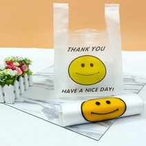 봉투 손잡이 100매 포장 비닐 GD-11606 스마일 봉지, 대형