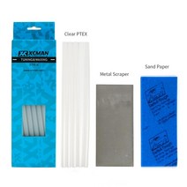 스노우보드왁싱 스키 왁스 드립 캔들 베이스 수리 스티커 키트 금속스크레이퍼 스노보드, 클리어 ptex 키트