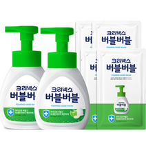크리넥스 버블버블 핸드워시 퓨어애플 250ml x 2p + 리필 200ml x 4p 세트, 1세트