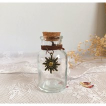 빈티지 작은 유리병 모래 60ml 표류 미니 편지지 세트, 태양