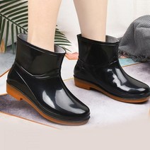 미끄럼 방지 레인 부츠 반 장화 가벼운 숏 발목 장화, 블랙 230