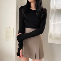 투데이앤룩 심플 핸드 워머 라운드 긴팔티셔츠 6color
