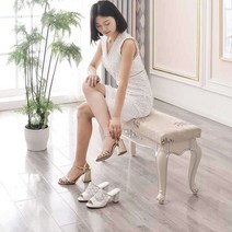 북유럽 복고 엔틱 벤치소파 피아노의자 화장대 쇼파, 60x30x37CM 실버 난초 분리형 및 빨