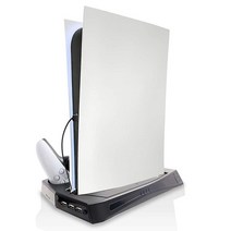 PS5 냉각팬 쿨러 플레이스테이션 5 디지털 에디션 울트라 HD 게임 콘솔용 수직 스탠드 듀얼 충전기 표시기 USB 포트 PS5용 화이트, black1
