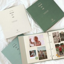 오첵 바인더 포토앨범 포켓식 접착식 대용량 사진첩, 접착식-인디블루