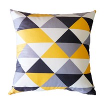 북유럽풍 거실 쇼파 모던 심플 소파쿠션 옐로우 벨벳 거실 -95780, 55X55cm[베개커버+베개심지]베개심대5CM, 황회삼각형