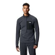 Mountain Hardwear 남성용 표준 폴라텍 파워 그리드 하프 지퍼 재킷 서플러스 그린 헤더 미디엄, Large, Blue Slate Heather