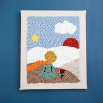 보람창고 펀치 니들 자수 패키지 DIY 취미 세트+펀치니들바늘+부자재 모두포함, 77.어린왕자