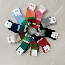여성골지양말 세인트 B 삭스 가로 라벨 국산 봄 중목 장목 골프 주니어 성인 고학년 양말