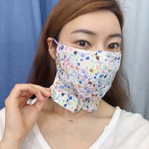미스블혹 인견 여름 안감 매쉬 햇빛가리개 프릴 꽃 마스크