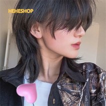 반삭가발 울프컷스타일 남자장발가발 20대 패션가발Hiuha 증정, F ONE SIZE, 1개
