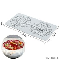 잎 꽃 라운드 레이스 튀일 실리콘 몰드, 2단 격자 112g