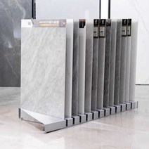 세라믹 타일 디스플레이 랙 대리석 석재 샘플 쇼룸, 실버100cmx20cm(카드슬롯1.3cm)