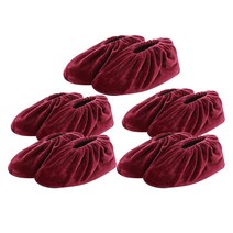 재사용 가능한 신발 커버 미끄럼 방지 부츠 커버 탄성 overshoes 빨 수있는 바닥 카펫 청소 야외 신발 보호대 유지, 31cm, 플란넬, 빨간색