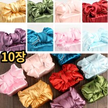고급 실크 복보자기 공단 명절선물 포장 과일 정육 예단 이바지 특대 대 중 소 8색상 10장, 옥색 10매