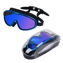 KTdream Swimming Goggle Super Great Frame Swim Goggle for Adult Men Women Youth Swim Mask Clear Wide, adult unisex, blue