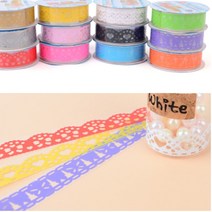 레이스 마스킹 테이프 1P 칼라 꾸미기 만들기 테이핑, 색상, 주황색