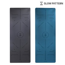 슬로우패턴 요가매트 4MM 고무 PU 센터라인 운동 헬스, 그레이