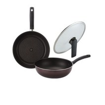 해피콜 에브리데이 쿡 프라이팬 3종 세트 28cm, 혼합색상, 프라이팬 + 궁중팬 + 유리뚜껑