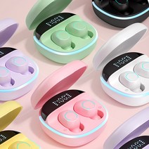Elsecho LED 무선충전 5.2 블루투스 이어폰, TWS-블랙