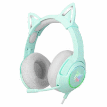 ONIKUMA LED고양이 귀 게이밍 헤드셋7.1 3.5, 핑크