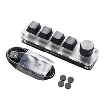 왼손 숫자 키보드 한손 메크로 업무용 대량등록 매크로 맞춤 블루투스 4 키 1 노브 기계식 게임용 미니 핫 포토샵 스왑 프로그래밍 o8x3, 검은색, 롤