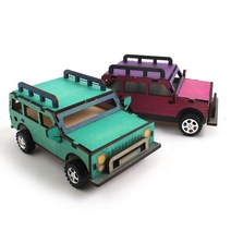 아이디몬 우드 DIY SUV 자동차 만들기 키트 차바퀴 유아 조립 완구, SUV자동차