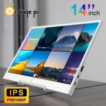 터치스크린모니터 노트북보조모니터 14 인치 휴대용 모니터 1080p ips 패널 호환, 없음