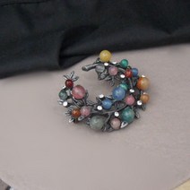 멀티 원석 정장 브로치 심플