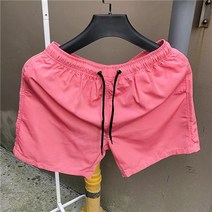 쿼터 팬츠 남한국판 3부 속건 반바지 캔디 컬러 루즈핏 얇은 스포츠 반바지 러쉬