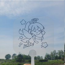 인터탑 사각 투명부채 방과후 수업재료 색칠공부 캐릭터 그림적용된 나만의 부채만들기 10개 묶음, 포크레인(10개)