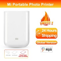 휴대용포토프린터 핸드폰사진출력 스마트폰사진출력 Xiaomi Mi 미니 휴대용 포켓 포토 프린터 Mijia ZINK, 06 24 Hour Shipping