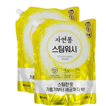 댕Ol몰 LG 자연퐁 스팀워시 주방세제 찌든때 리필 1000ml (레몬향), 2개
