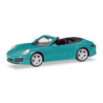 Herpa 28844-002 포르쉐 911 카레라 카브리올레 (991) Miami Blue 자동차 모형 1:87 사이즈