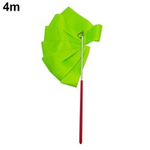 리듬체조리본 2m/4m 리본 댄스 리듬 다채로운 예술 체조 twirling로드 스 트리머 훈련 발레 스틱 레인보우 T9l9, green 4m, China