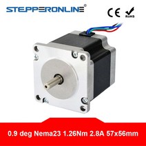스테퍼모터 0.9 deg nema 23 바이폴라 1.26nm(178.4oz.in) 2.8a 57x57x56mm cnc 라우터 키트용 4선